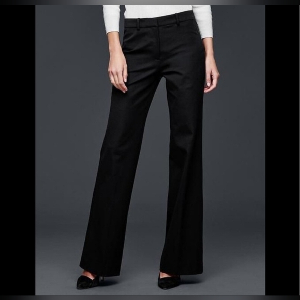 Gap bi stretch flare black stretchy pants 90s y2k minimalist size 8 Reg - Picture 1 of 9